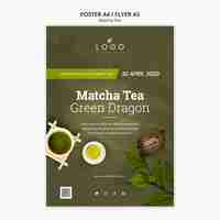 Gratis PSD matcha thee a4 poster sjabloon