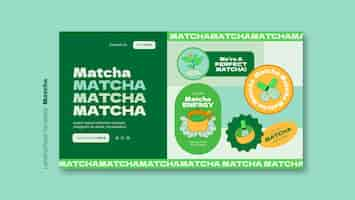 Gratis PSD matcha thee drankje landingspagina sjabloon.