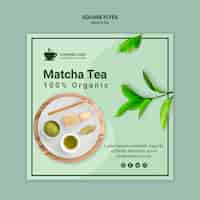 Gratis PSD matcha thee flyer sjabloonontwerp