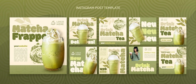Matcha thee instagram-berichten