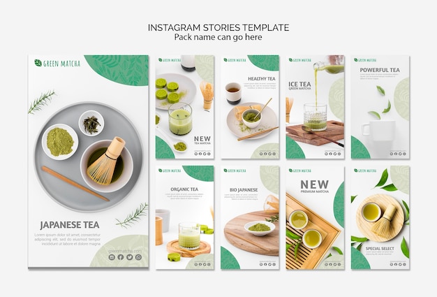 Matcha thee instagram verhalen sjabloon
