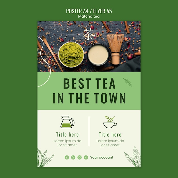 Matcha thee poster sjabloon