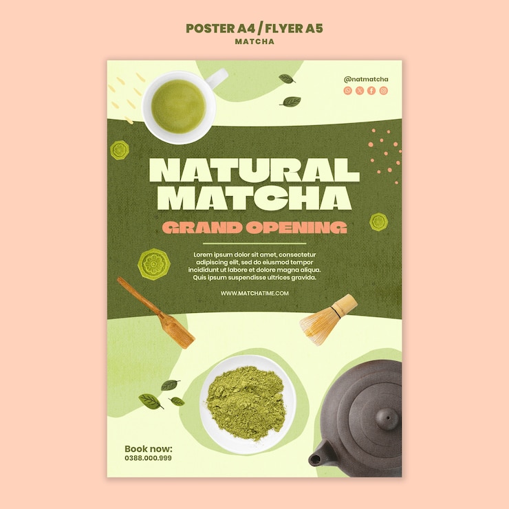 Gratis PSD matcha thee poster sjabloon