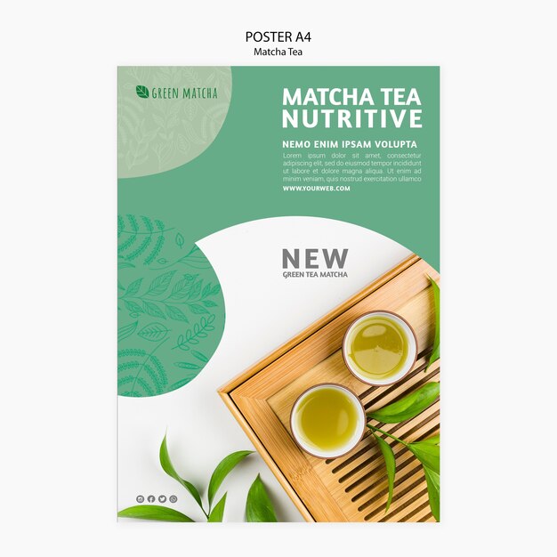 Matcha-thee-poster voor briefpapier