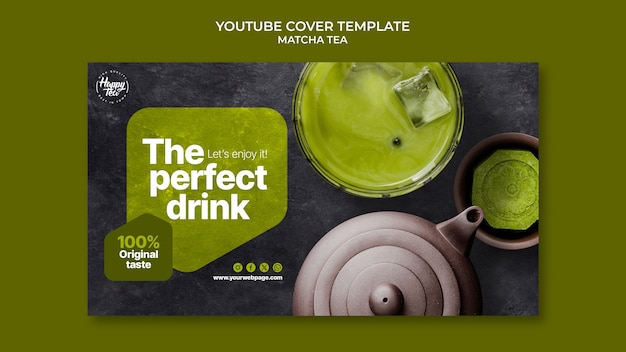 Matcha thee youtube voorbladsjabloon