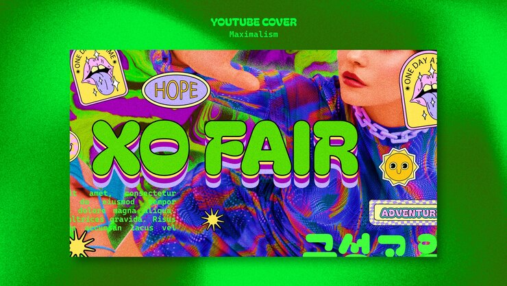 PSD Gratis maximalism concept youtube cover template
