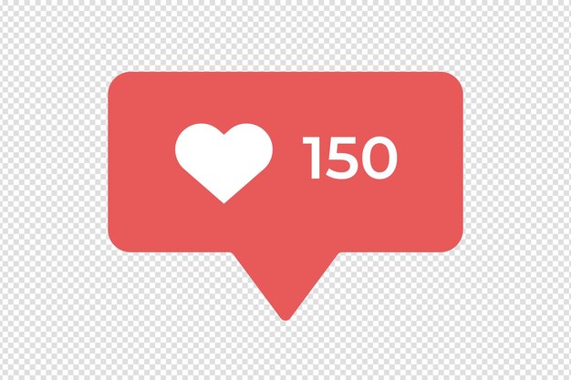Me gusta el icono de notificación con 150 gustos