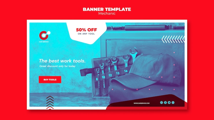 PSD Gratis mechanic banner template theme