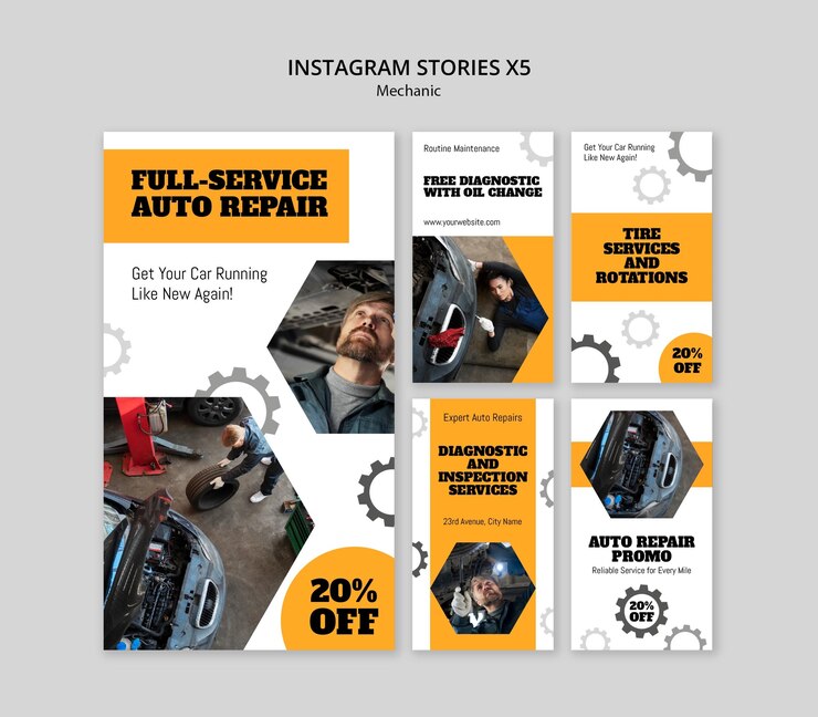 PSD Gratis mechanic instagram story template design