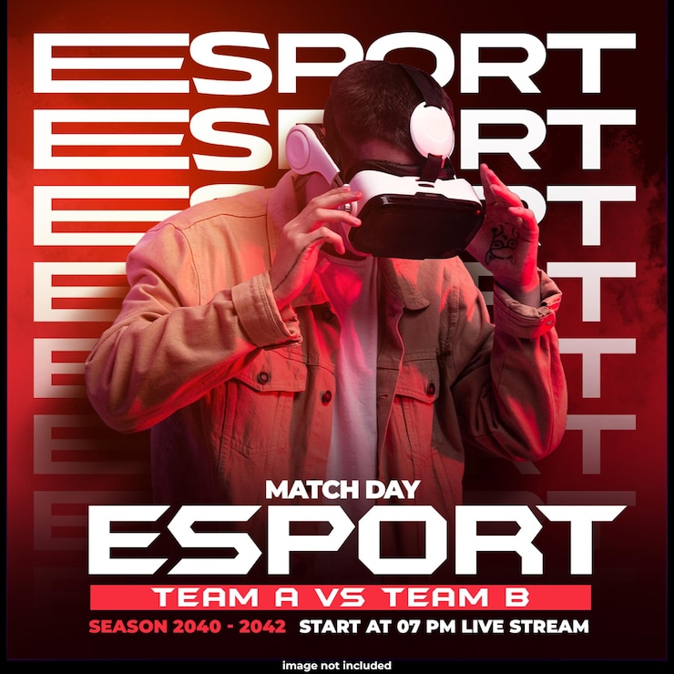 PSD Gratis media sosial acara permainan hari pertandingan esports dan templat selebaran
