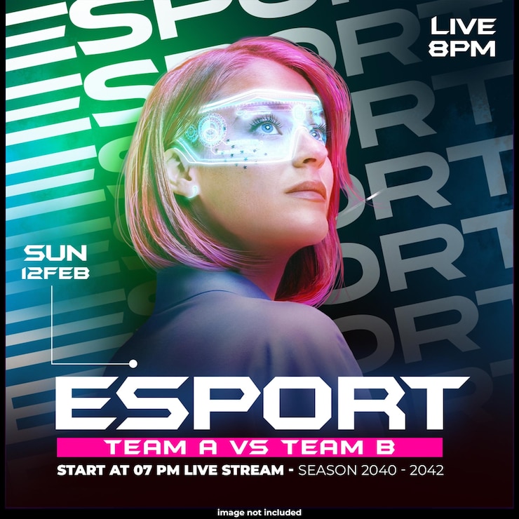 PSD Gratis media sosial acara permainan hari pertandingan esports dan templat selebaran
