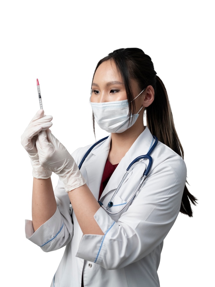 PSD Gratis medic holding vaccine