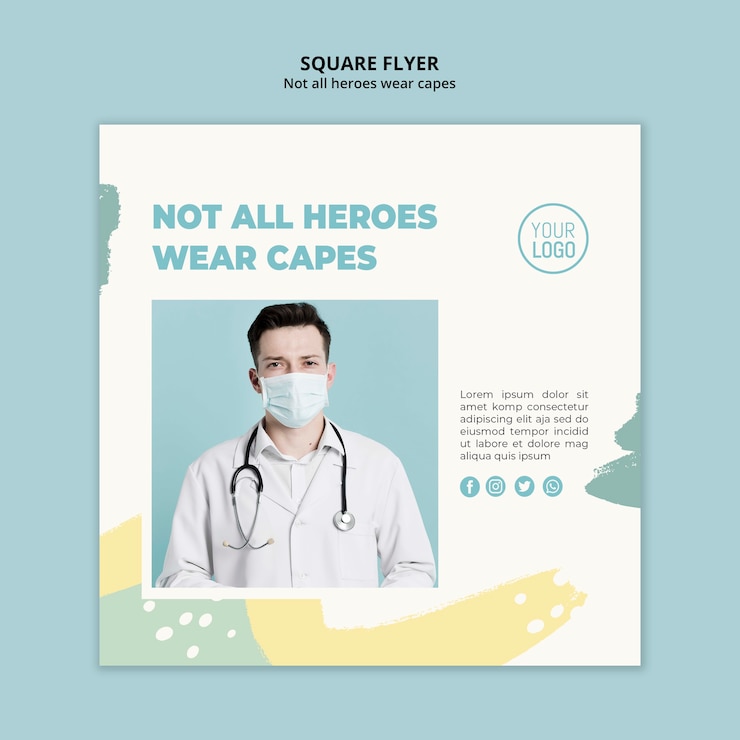 PSD Gratis medical professional square flyer