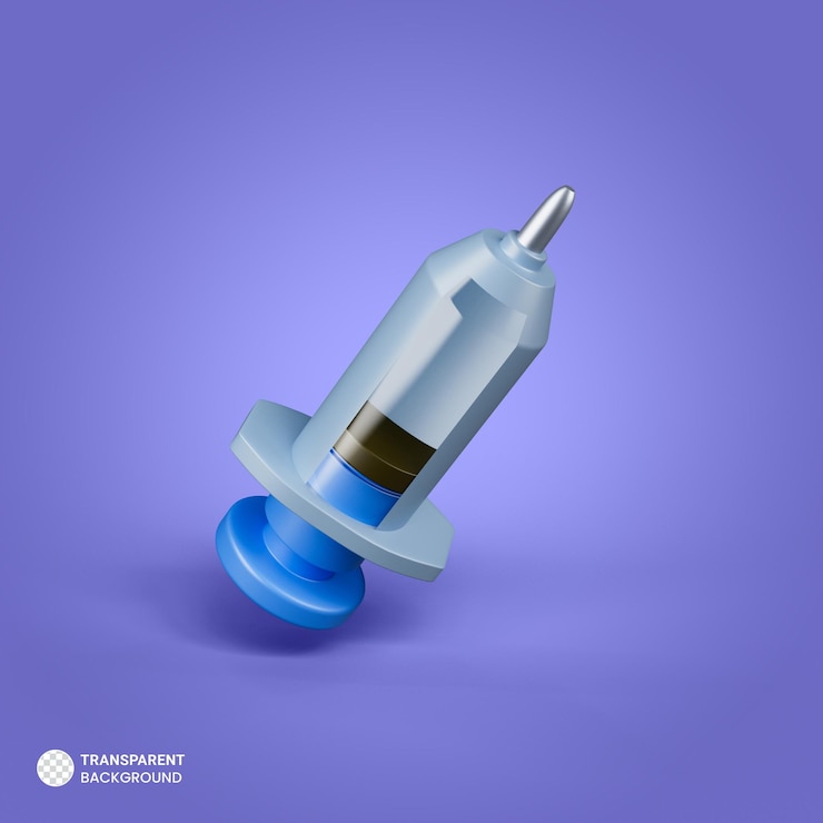PSD Gratis medical syringe icon isolated 3d render illustration