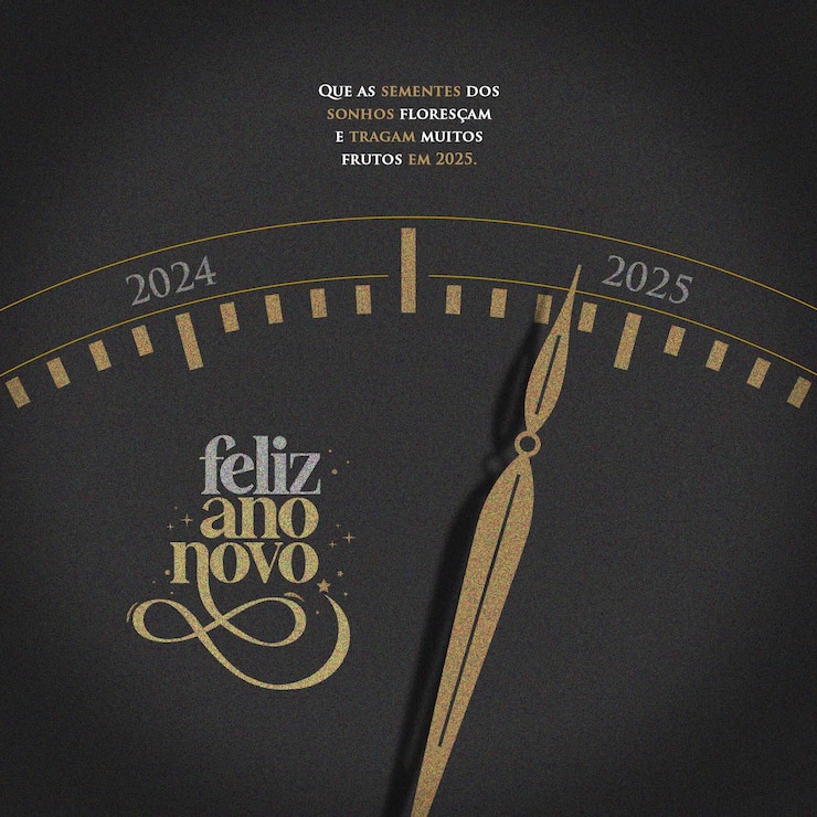PSD gratuito medios sociales feliz año nuevo aguja del reloj