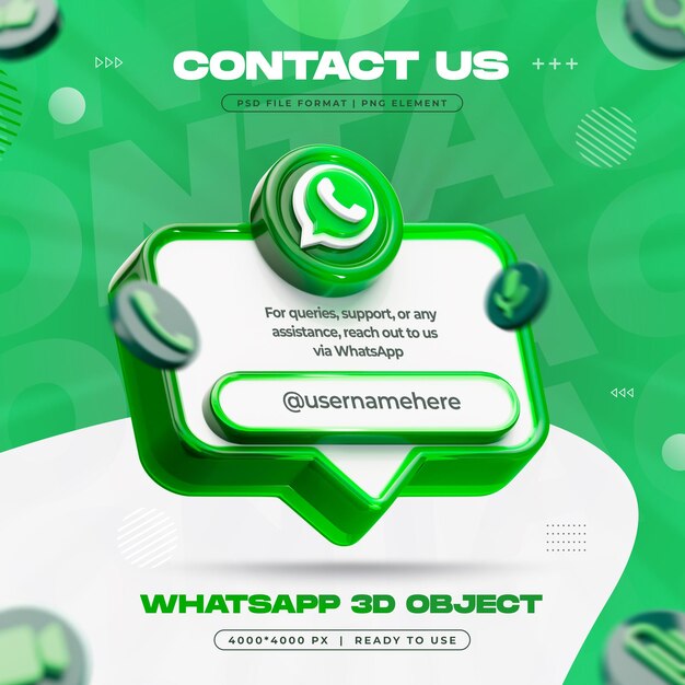 Medios sociales Whatsapp Post Frame Renderizado en 3D aislado