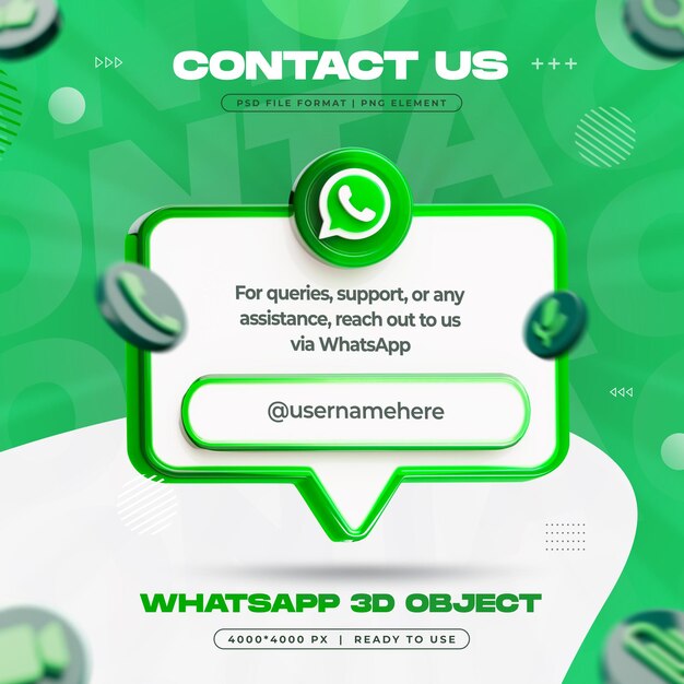 Medios sociales Whatsapp Post Frame Renderizado en 3D aislado