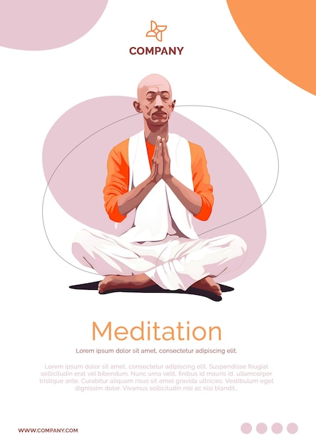 Meditación zen yoga consciente del monje póster