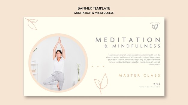 Meditatie en mindfulness banner concept