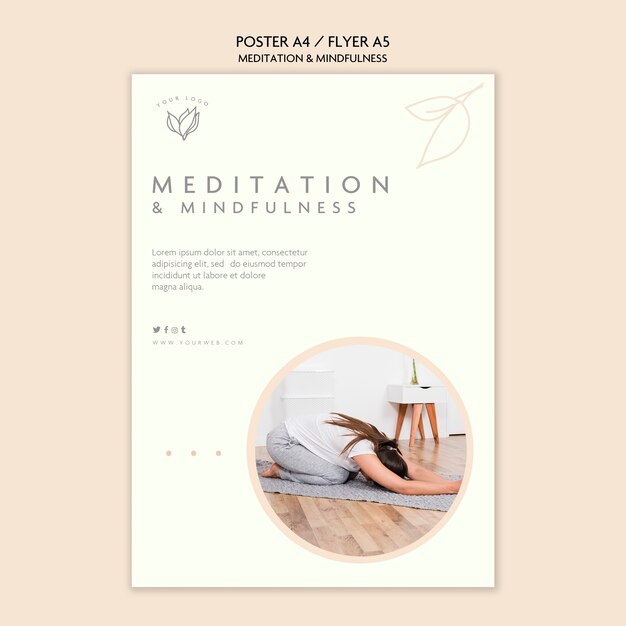 Meditatie en mindfulness posterontwerp