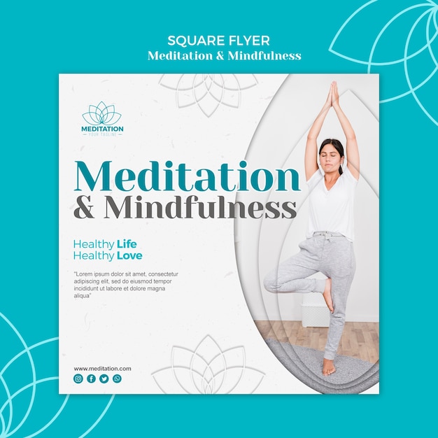 Gratis PSD meditatie flyer sjabloon concept