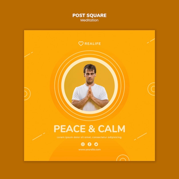 Gratis PSD meditatie vrede en kalm postplein