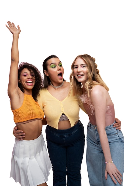 Gratis PSD medium shot coole vrouwen die samen poseren