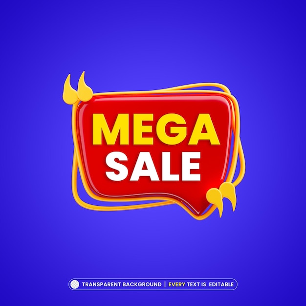 Mega sale banner achtergrond met bewerkbare tekst
