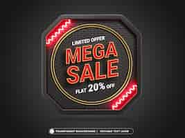 Gratis PSD mega sale banner psd-teksteffect