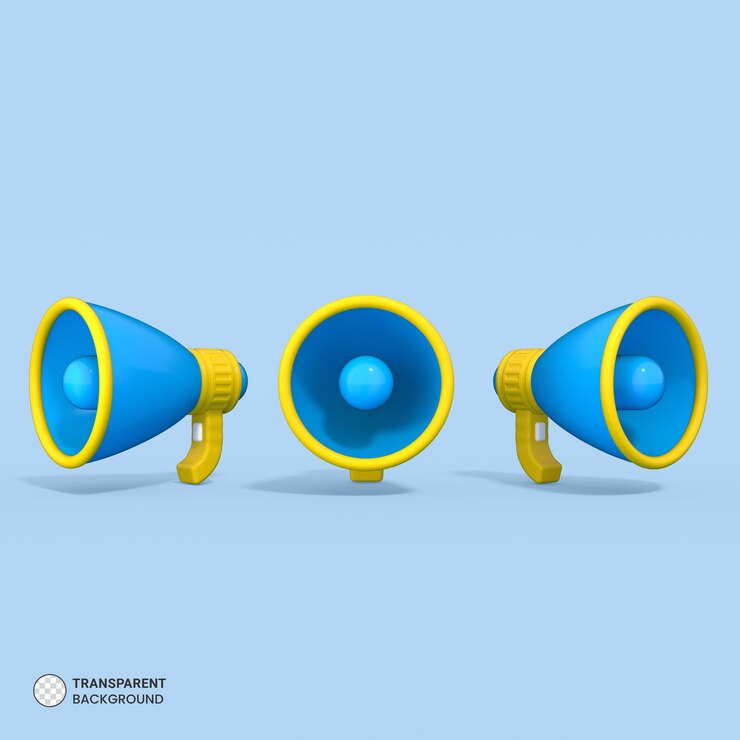PSD Gratis megaphone 3d rendered isolated icon