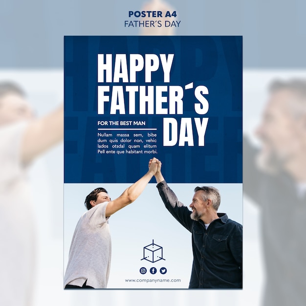 PSD gratuito para el mejor hombre plantilla de póster del día del padre