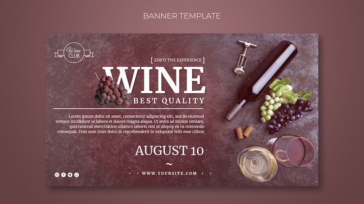 PSD gratuito la mejor plantilla de banner de vino de calidad