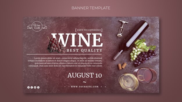 La mejor plantilla de banner de vino de calidad