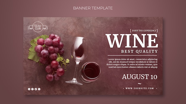 La mejor plantilla de banner de vino de calidad