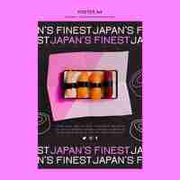 PSD gratuito la mejor plantilla de póster de sushi de japón