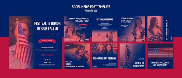 Gratis PSD memorial day social media post