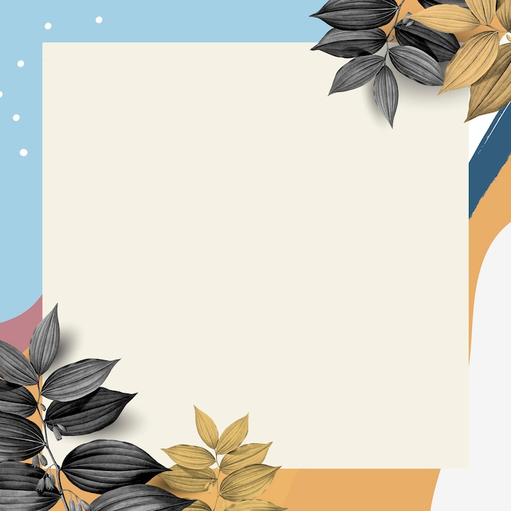PSD gratuito memphis cornice psd con foglie