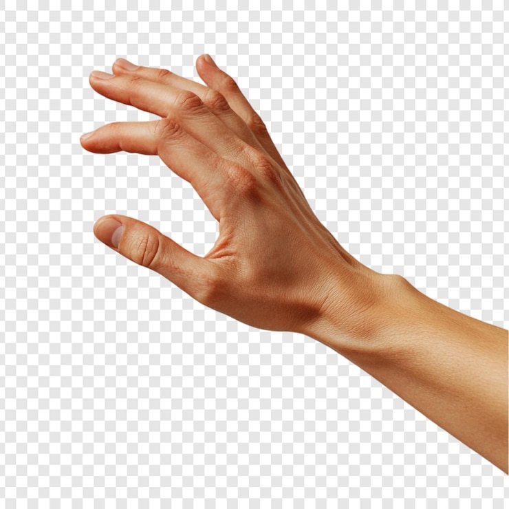 PSD Gratis menjangkau tangan close up studio shot dari sebuah tangan manusia