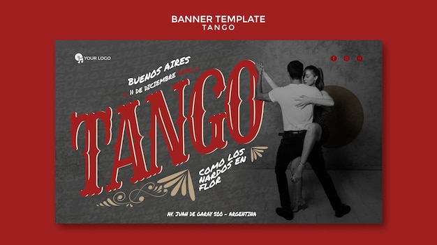 Gratis PSD mensen dansen tango banner websjabloon