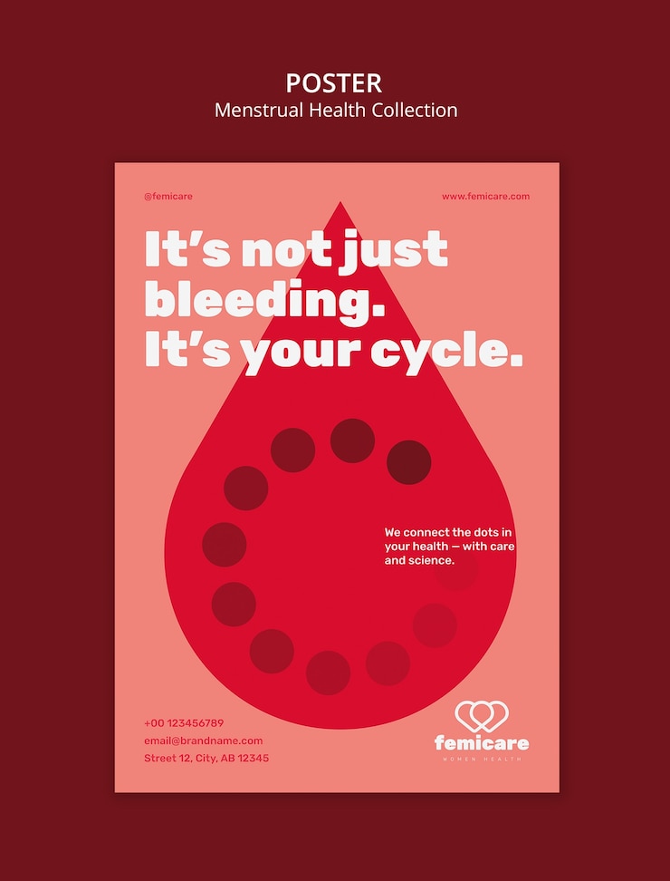 PSD Gratis menstrual health awareness poster by femicare