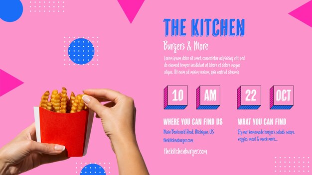 Menú de cocina con horario