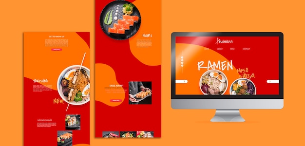 Menu en website voor Aziatisch Japans restaurant of sushibar