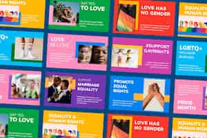 PSD gratuito mes del orgullo lgbtq plantilla psd apoyo a los derechos de los homosexuales blog colección de banners