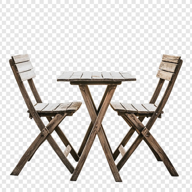 Mesa y sillas de madera rústica perfectas para comer al aire libre