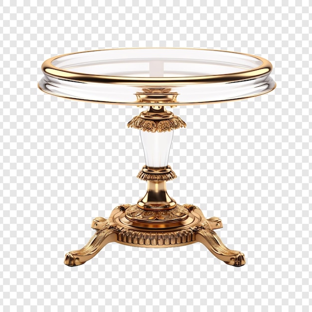 PSD gratuito mesa con vidrio de alta gama adornado con hermoso oro aislado sobre un fondo transparente