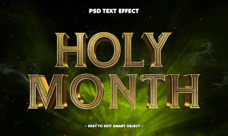 PSD gratuito mese sacro del ramadan kareem effetto di testo islamico modificabile