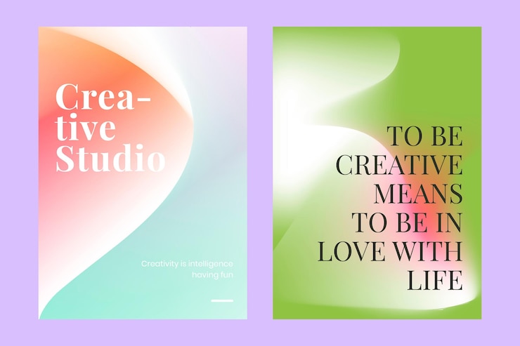 PSD Gratis mesh gradient template collection psd for poster