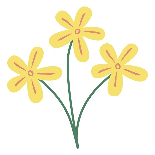 Met de hand getekende bloementekening