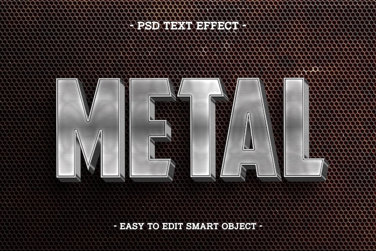 PSD Gratis metal steel text effect