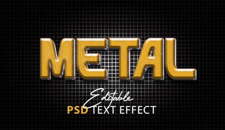 Gratis PSD metalen psd-teksteffect